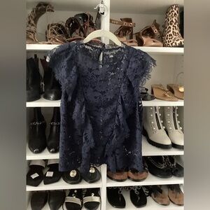 Zara navy lace top